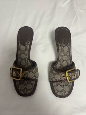 Coach Margot Sandal In Signature Jacquard